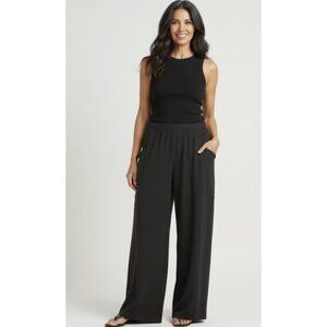 SYMPLI Flounce Relaxed Cargo Pants Wide Leg in Chocolate Lagenlook Size 18 NWT